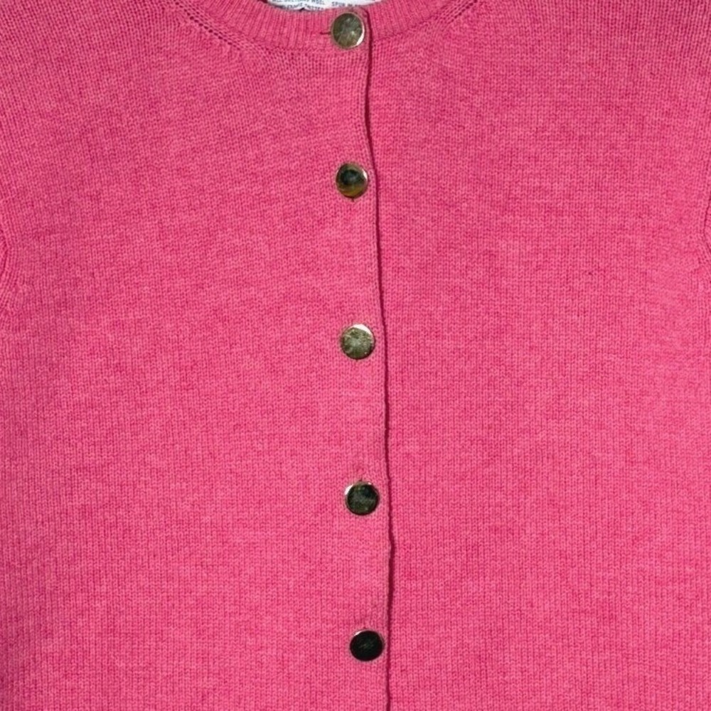Vintage Deans of Scotland Shetland Wool Cardigan Size 40 (M) Preppy Boxy Classic - Picture 2 of 11